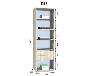 Модуль гардеробной Престо П 97 (700х500х2400)