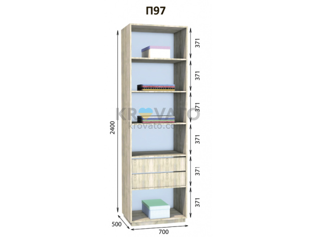 Модуль гардеробной Престо П 97 (700х500х2400)