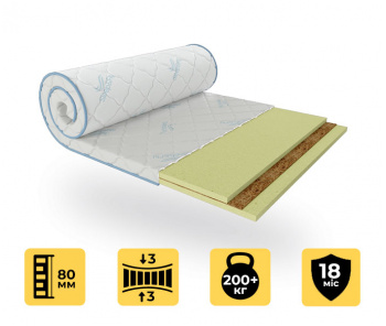 Тонкий матрас топпер Sleep&Fly Mini Flex Кокос